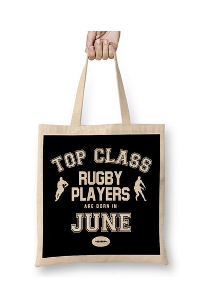 Baskı Dükkanı Vrhunski ragbi igrači se rađaju u junu T-shirt Torba dug Sa ručkom