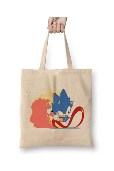 Baskı Dükkanı Gotta Go Fast Sonic The Hedgehog Сумка з довгими ручками
