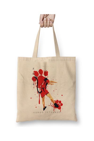 Baskı Dükkanı Geantă din pânză Haikyuu Kuroo Tetsurou Haikyuu cu mâner lung