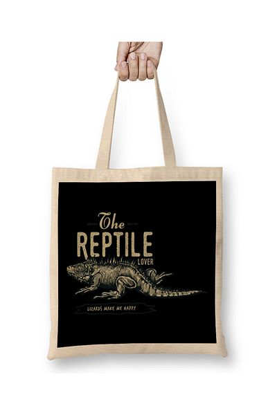 Baskı Dükkanı Η υφασμάτινη τσάντα Reptile Lover με μακριά λαβή