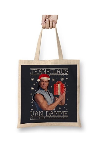Baskı Dükkanı Jean Claus Van Damme Božićna pletena tkanina Torba Dugačka Sa r...