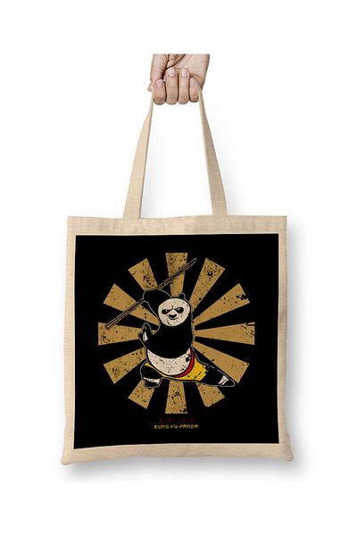 Baskı Dükkanı Geantă retro japoneză Kung Fu Panda cu mâner lung