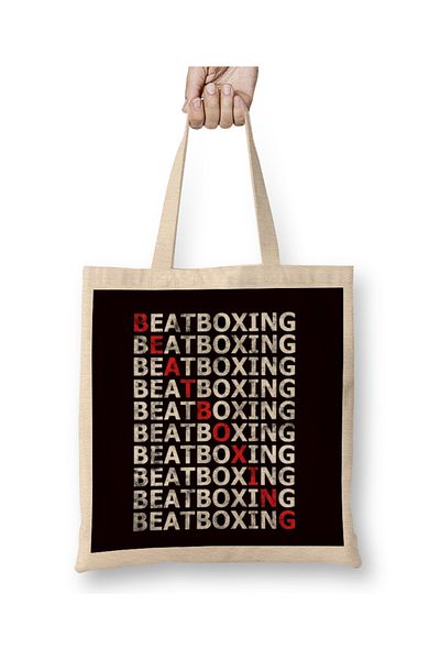Baskı Dükkanı Beatboxing Music Sound Rap Hiphop Beatboxer DJ Gift υφασμάτινη τσάντα με μακριά λαβή