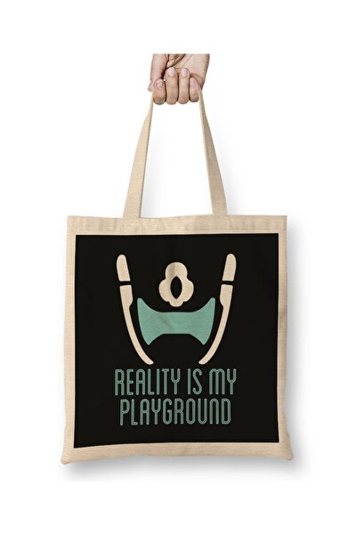 Baskı Dükkanı Symmetra Reality Is My Playground Logo Overwatch T-Shirt Torba ...