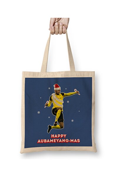 Baskı Dükkanı Srećan Božić, Aubameyang Mas, fudbalska tkanina Torba duga Sa r...