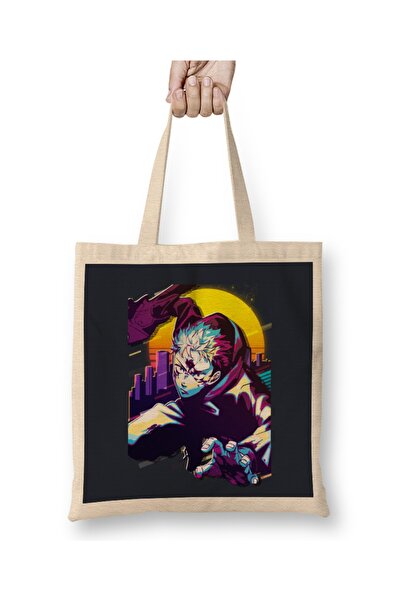 Baskı Dükkanı Jujutsu Kaisen Yuji Itadori 01 Tkanina Torba Duga Sa ručkom