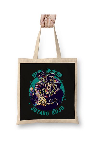 Baskı Dükkanı Jotaro Kujo 09 υφασμάτινη τσάντα μακριά λαβή
