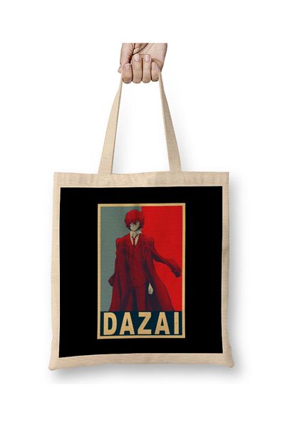 Baskı Dükkanı Osamu Dazai 01 υφασμάτινη τσάντα μακριά λαβή