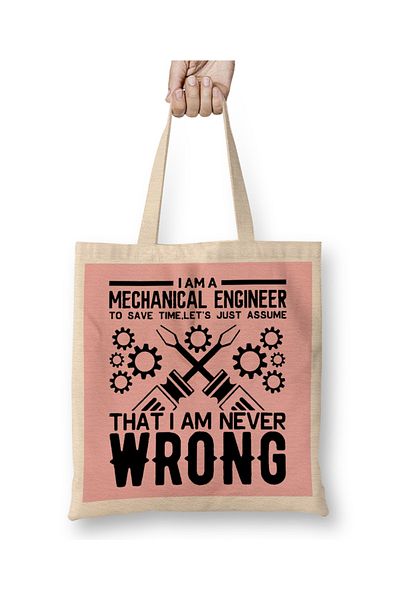 Baskı Dükkanı I Am A Mechanical Engineer 01 υφασμάτινη τσάντα με μακριά λαβή