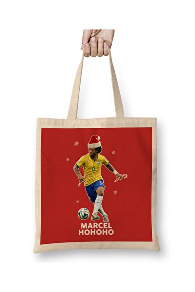 Baskı Dükkanı Marcel HoHoHo Vieira Fudbalska Božićna Tkanina Torba Duga Sa ru...
