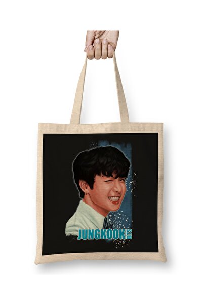 Baskı Dükkanı Bts Jungkook 02 Tkanina Torba Duga Sa ručkom