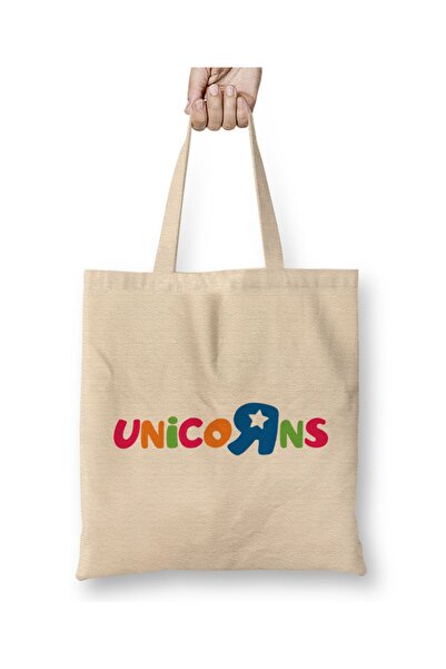 Baskı Dükkanı Jednorozi Toys R Us Logo Mix - Dugačka Sa ručkom tkanina Torba