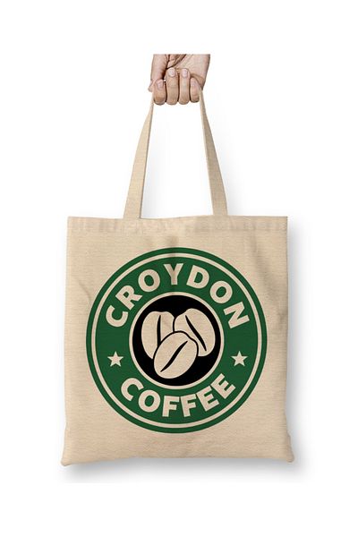 Baskı Dükkanı Υφασμάτινη τσάντα Croydon Coffee Starbucks με μακριά λαβή