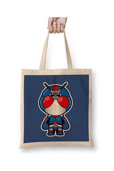Baskı Dükkanı Υφασμάτινη τσάντα Kamen Rider RX Bio chibi με μακριά λαβή