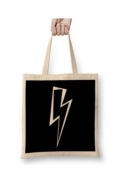 Baskı Dükkanı Υφασμάτινη τσάντα Lightning Bolt με μακριά λαβή