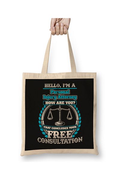 Baskı Dükkanı Lawyer Humor For A Personal Injury Πανί τσάντα δικηγόρου με μακριά λαβή