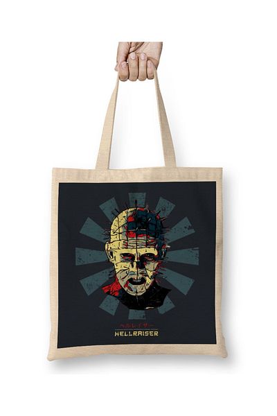 Baskı Dükkanı Hellraiser ρετρό ιαπωνική υφασμάτινη τσάντα με μακριά λαβή