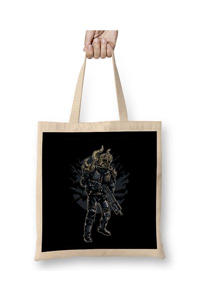 Baskı Dükkanı Υφασμάτινη τσάντα Viking Soldier με μακριά λαβή