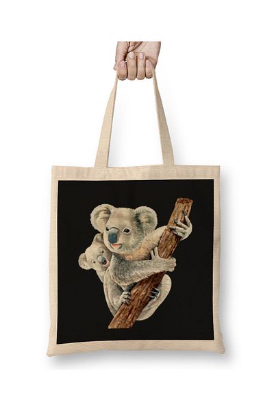 Baskı Dükkanı Υφασμάτινη τσάντα δώρου Koala Bear με μακριά λαβή