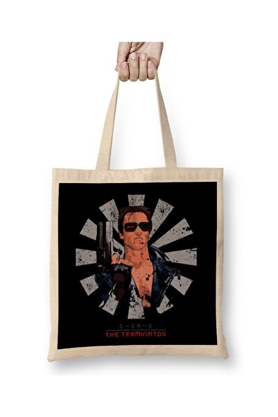 Baskı Dükkanı Terminator retro japanska tkanina Torba duga Sa ručkom