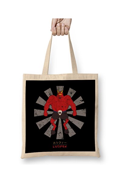 Baskı Dükkanı Lucifer Retro japanska South Park tkanina Torba duga Sa ručkom