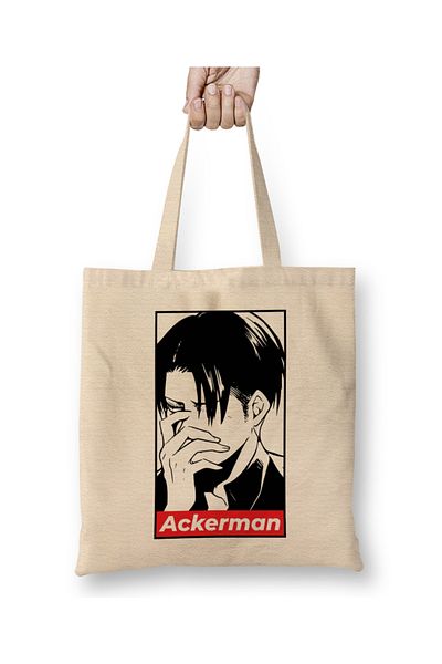 Baskı Dükkanı Υφασμάτινη τσάντα Levi Attack On Titan Ackerman με μακριά λαβή
