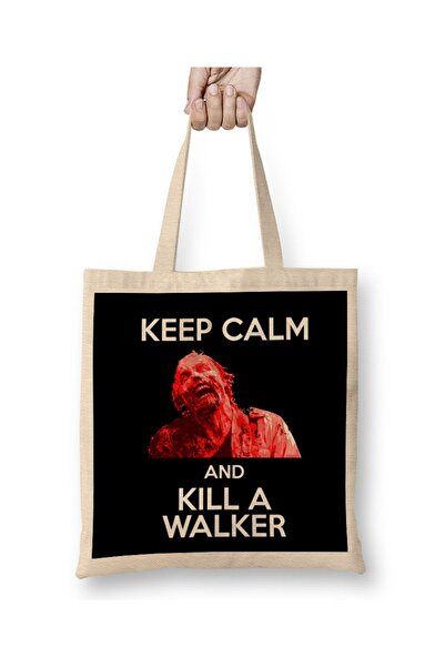Baskı Dükkanı Ostani smiren i ubij hodajućeg, The Walking Dead, tkanina Torba...