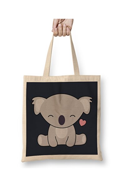 Baskı Dükkanı Kawaii slatka koala sa srcem od tkanine Torba dugačka Sa ručkom