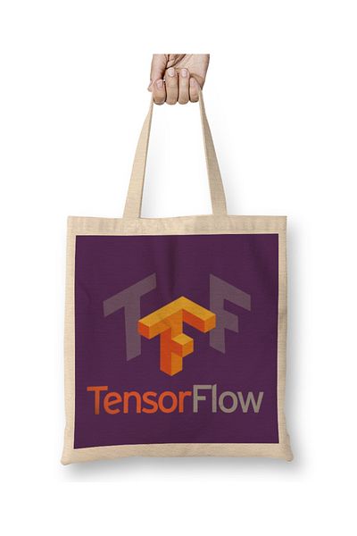 Baskı Dükkanı Λογότυπο Tensorflow 01 υφασμάτινη τσάντα με μακριά λαβή