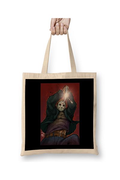 Baskı Dükkanı Υφασμάτινη τσάντα Jason Voorhees με μακριά λαβή