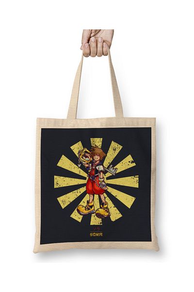 Baskı Dükkanı Υφασμάτινη τσάντα Sora Retro Japanese Kingdom Hearts με μακριά λαβή