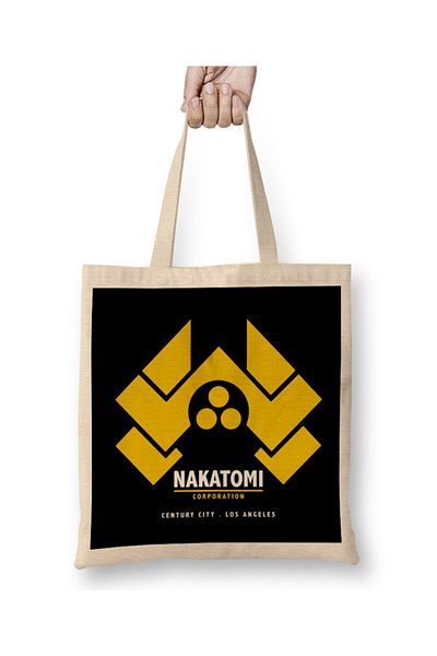 Baskı Dükkanı Die Hard Nakatomi Corp Λογότυπο υφασμάτινη τσάντα με μακριά λαβή