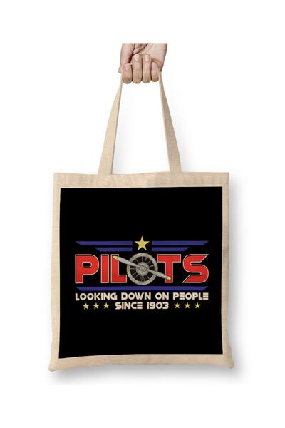 Baskı Dükkanı Piloti gledaju na ljude s visine od 1903. Pun majica Torba Duga...