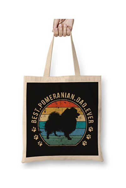 Baskı Dükkanı Najbolji pomeranski tata ikada, poklon za Dan očeva, tkanina To...