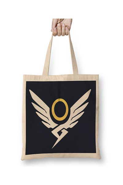 Baskı Dükkanı Mercy Special Logo Overwatch υφασμάτινη τσάντα με μακριά λαβή