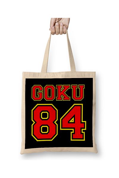 Baskı Dükkanı Dragon Ball Z Goku Number Varsity υφασμάτινη τσάντα με μακριά λαβή