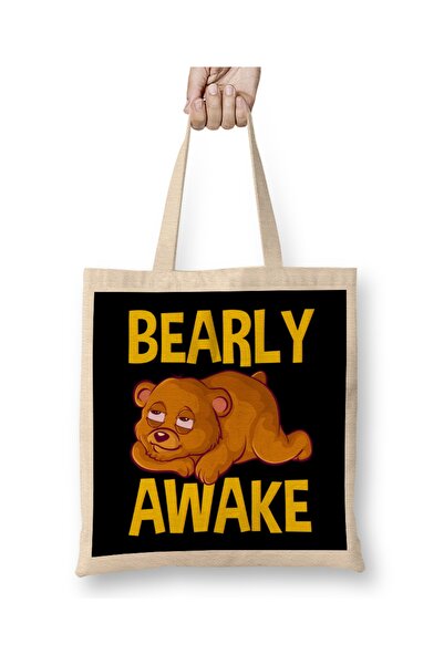 Baskı Dükkanı Bearly Awake Poluotušta Beba Medvedić Pun Pelena Torba Dugačka ...