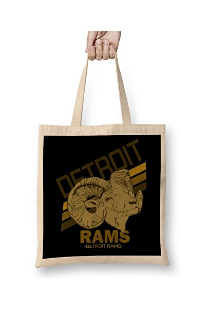 Baskı Dükkanı Detroit Rams tkanina Torba duga Sa ručkom