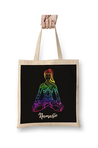 Baskı Dükkanı Namaste Joga 02 Tkanina Torba Duga Sa ručkom