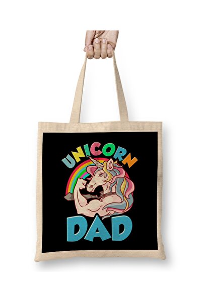 Baskı Dükkanı Unikorn tkanina Torba - Cool Dad, duga Sa ručkom
