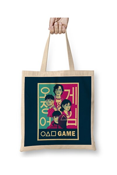 Baskı Dükkanı Squid Game Korean Deadly Game Cloth Torba Long Sa ručkom