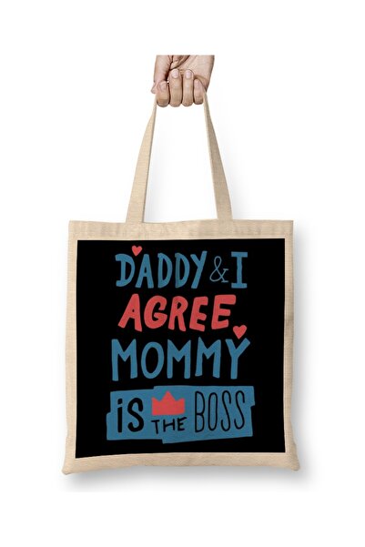 Baskı Dükkanı Мама - головна, тато і я згодні Без Чанта Узун Саплі