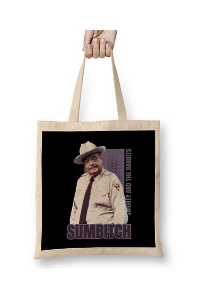 Baskı Dükkanı Smokey And The Bandit Sumbitch ρετρό υφασμάτινη τσάντα με μακριά λαβή