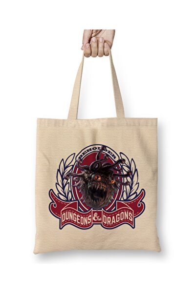 Baskı Dükkanı Dungeons And Dragons The Beholder Tkanina Torba Duga Sa ručkom