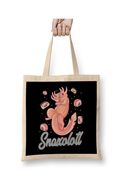 Baskı Dükkanı Snaxolotl Smiješne Aksolotl Sushi Grickalice Kawaii Hrana Tkani...