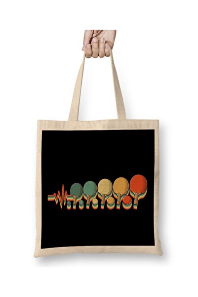 Baskı Dükkanı Retro stolni tenis Heartbeat pingpong loptica platno za palicu ...