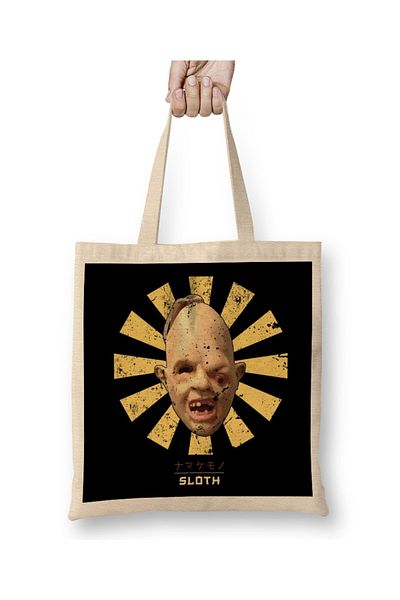 Baskı Dükkanı Sloth Retro Japanese Goonies υφασμάτινη τσάντα με μακριά λαβή