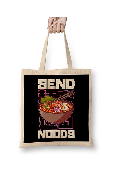 Baskı Dükkanı Αστεία Αποστολή Noods Anime Gamer Pho Ramen Noodle Pun υφασμάτινη τσάντα με μακριά λαβή