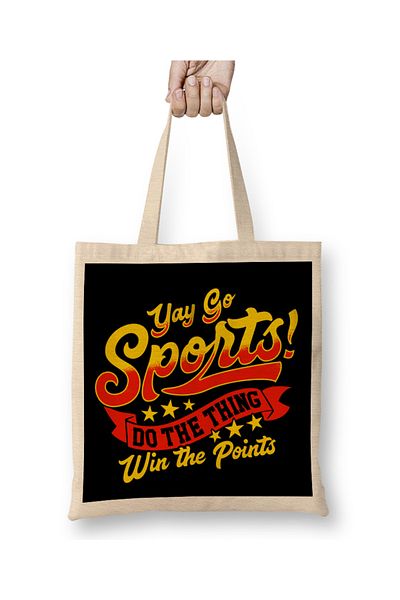 Baskı Dükkanı Sarcastic Bow Sports Do The Thing Win The Points Geantă din pânză cu mâner lung