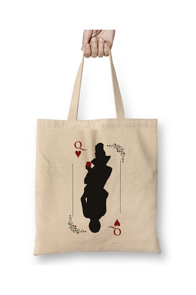 Baskı Dükkanı Υφασμάτινη τσάντα Evil Queen Queen of Hearts με μακριά λαβή